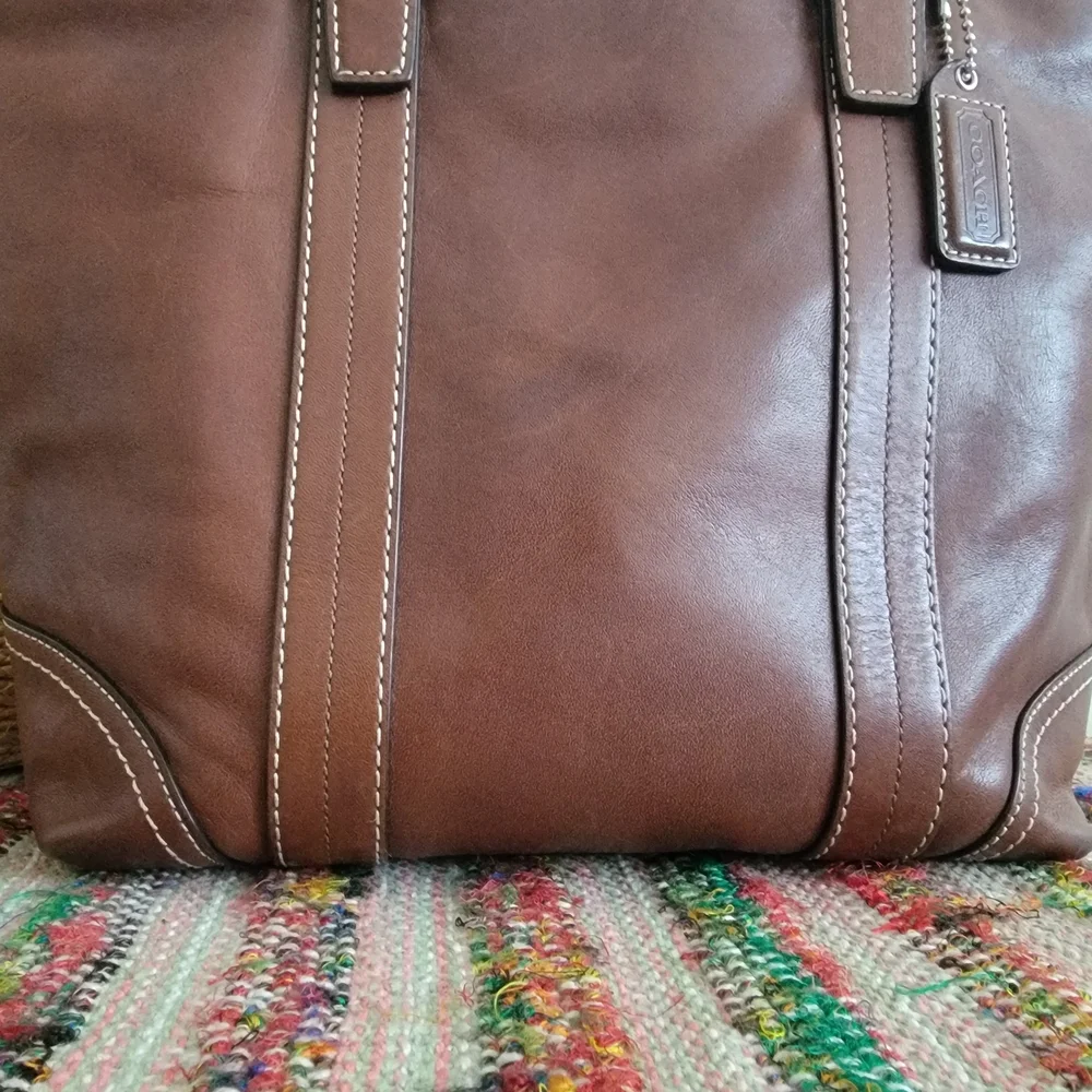 Coach Brown Leather Tote Bag Vintage Purse Boho